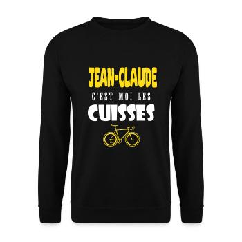 Jean claude vélo c est moi les cuisses humour velo - Sweat-shirt Unisexe - noir - Devant - Alina (178cm) & Michal (187cm)