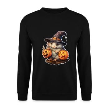 Souris magique d’Halloween - Sweat-shirt Unisexe - noir - Devant - Alina (178cm) & Michal (187cm)