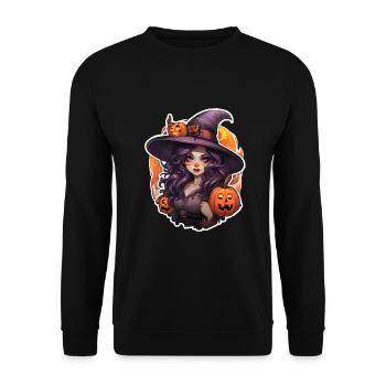 Halloween Witch 3 - Unisex Sweatshirt - black - Front - Alina (178cm) & Michal (187cm)