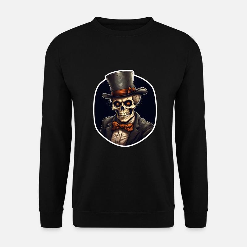 Skull with top hat - Unisex Sweatshirt - black