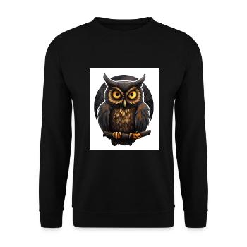 Owl - Unisex Sweatshirt - black - Front - Alina (178cm) & Michal (187cm)