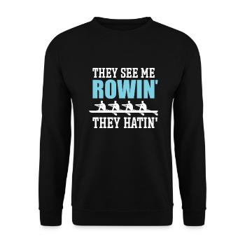 Équipe d’aviron Aviron amusant - Sweat-shirt Unisexe - noir - Devant - Alina (178cm) & Michal (187cm)