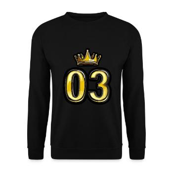 Couronne à 3 chiffres - Sweat-shirt Unisexe - noir - Devant - Alina (178cm) & Michal (187cm)