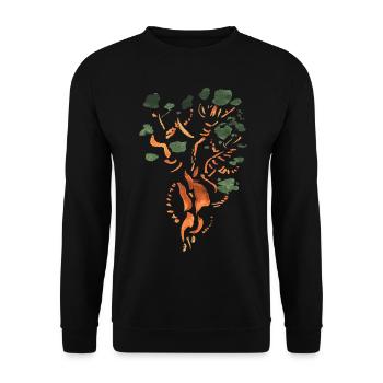 Tree / Bonsai / Tribal - Unisex Sweatshirt - black - Front - Alina (178cm) & Michal (187cm)