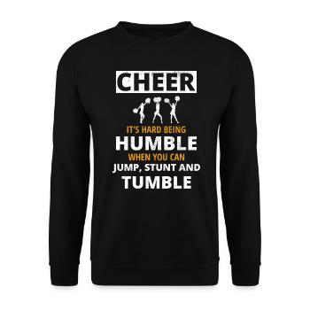 Cheerleader Cheerleading Coach Cheer Cheering - Unisex Pullover - Schwarz - Vorne - Alina (178cm) & Michal (187cm)