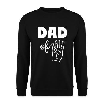 Dad of Four 4 Dad - Unisex Pullover - Schwarz - Vorne - Alina (178cm) & Michal (187cm)