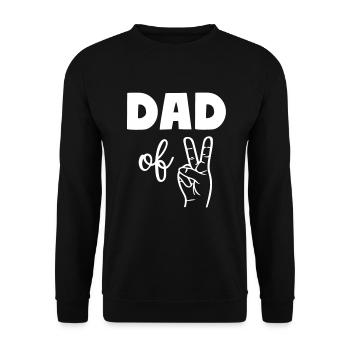 Dad of Two 2 Dad - Unisex Pullover - Schwarz - Vorne - Alina (178cm) & Michal (187cm)