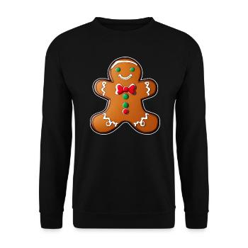 Cute gingerbread man - Unisex Sweatshirt - black - Front - Alina (178cm) & Michal (187cm)