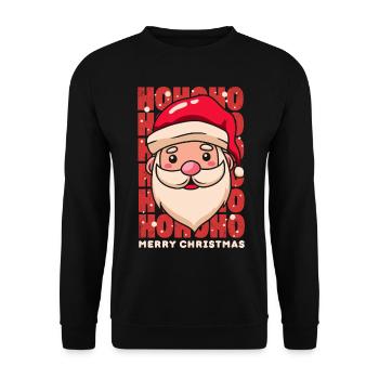 Noël hohoho santa claus merry christmas - Sweat-shirt Unisexe - noir - Devant - Alina (178cm) & Michal (187cm)