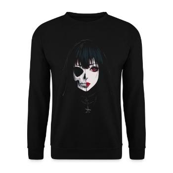 Skeletal Face Girl - Unisex Sweatshirt - black - Front - Alina (178cm) & Michal (187cm)