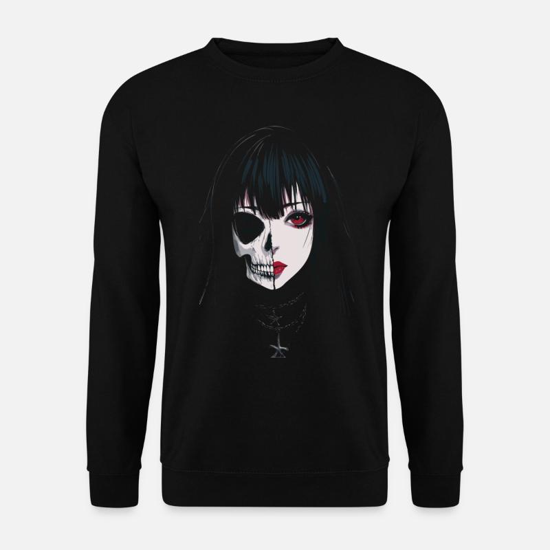 Skelett Gesicht Mädchen - Unisex Pullover - Schwarz