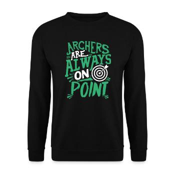 Archers Are Always On Point - Unisex Sweatshirt - black - Front - Alina (178cm) & Michal (187cm)