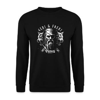 Geri & Freki - Unisex Pullover - Schwarz - Vorne - Alina (178cm) & Michal (187cm)