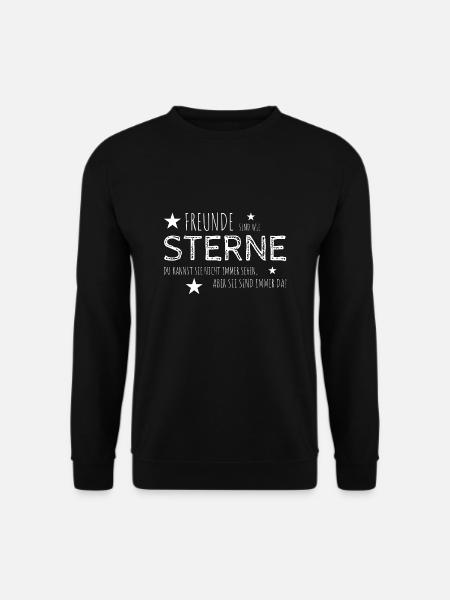 Freunde sind wie Sterne -weiß- - Unisex Pullover - Schwarz
