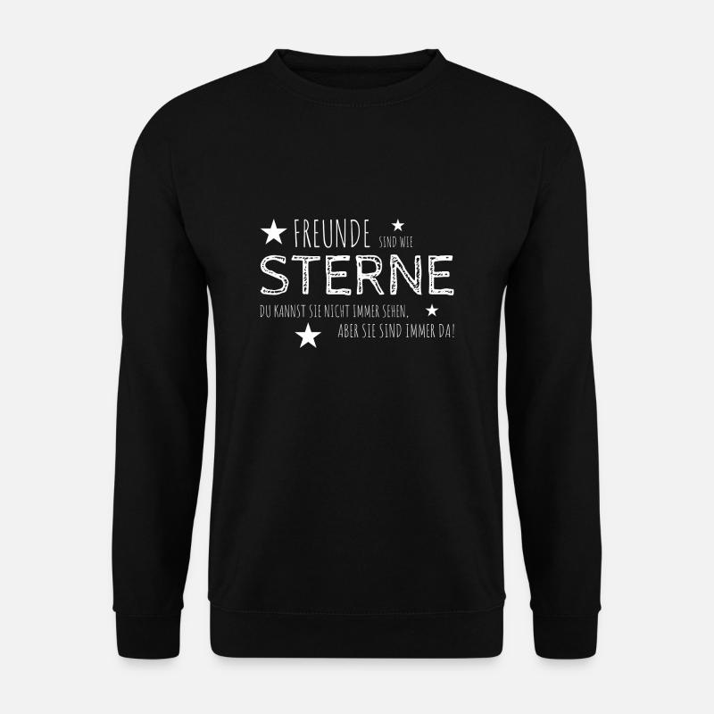 Freunde sind wie Sterne -weiß- - Unisex Pullover - Schwarz