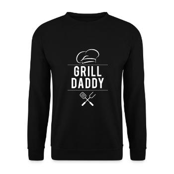 Der lustige Grill-Vatientwurf der Männer für den Vatertag - Unisex Pullover - Schwarz - Vorne - Alina (178cm) & Michal (187cm)