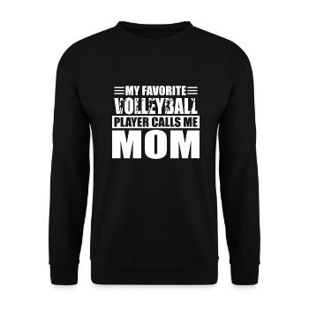 Volleyball Volleyballspieler Mama Spruch Trainer - Unisex Pullover - Schwarz - Vorne - Alina (178cm) & Michal (187cm)