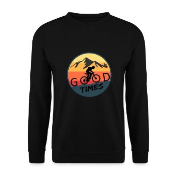 Mountain Bike Trail Downhill Terrain - Unisex Sweatshirt - black - Front - Alina (178cm) & Michal (187cm)