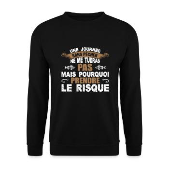 idee cadeau homme, peche, pecheur, humour pecher - Sweat-shirt Unisexe - noir - Devant - Alina (178cm) & Michal (187cm)