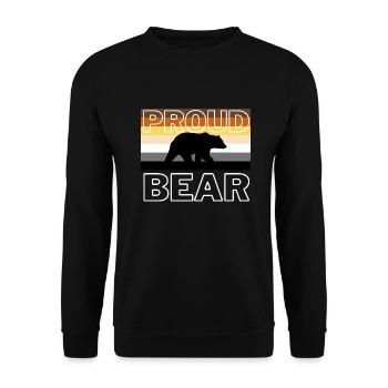 Proud Gay Bear Gay bear Pride Flag shirt Woof - Unisex Pullover - Schwarz - Vorne - Alina (178cm) & Michal (187cm)