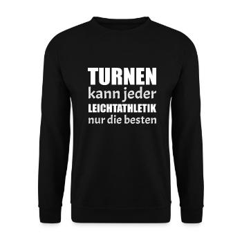 Leichtathletik Athletics Turnen Sportler Spruch - Unisex Pullover - Schwarz - Vorne - Alina (178cm) & Michal (187cm)