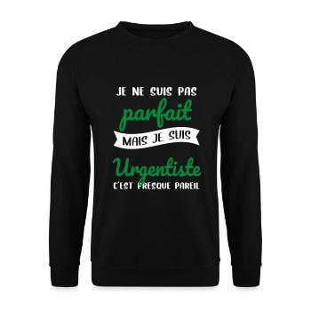 Je ne suis pas parfait mais je suis urgentiste - Sweat-shirt Unisexe - noir - Devant - Alina (178cm) & Michal (187cm)