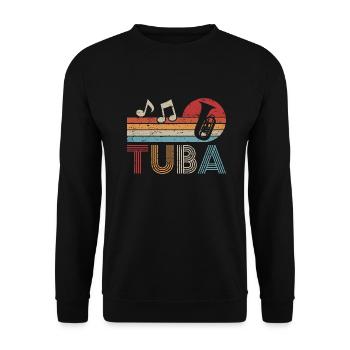 Musicien Retro Tuba Tuba Brass Band - Sweat-shirt Unisexe - noir - Devant - Alina (178cm) & Michal (187cm)