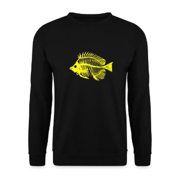Poisson jaune fluo - Sweat-shirt Unisexe - noir - Devant - Alina (178cm) & Michal (187cm)