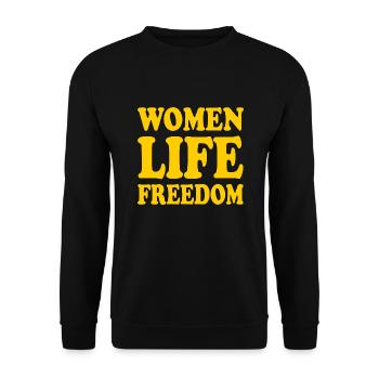 Women life freedom iran - Unisex Sweatshirt - black - Front - Alina (178cm) & Michal (187cm)
