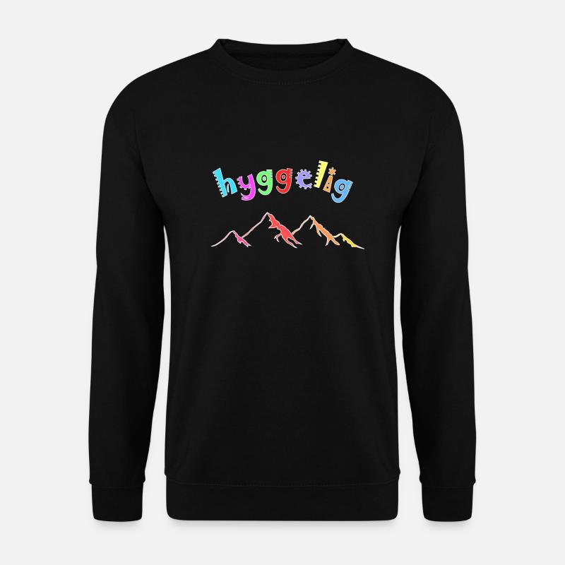 hyggelig, Hygge colorful mountains - Unisex Pullover - Schwarz