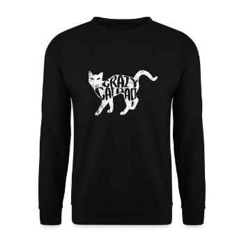 Lustiges Katzenmotiv Lustiger Katzen Spruch Katze - Unisex Pullover - Schwarz - Vorne - Alina (178cm) & Michal (187cm)