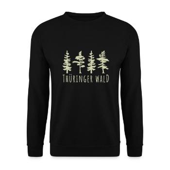 Baum Bäume Nadelbaum Thüringer Wald Geschenk - Unisex Pullover - Schwarz - Vorne - Alina (178cm) & Michal (187cm)