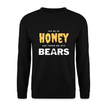 Dip me in Honey Gay Bear Chaser Shirt Gay Pride - Unisex Pullover - Schwarz - Vorne - Alina (178cm) & Michal (187cm)