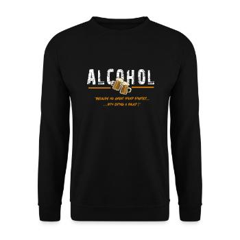 Alcohol Story... - Unisex Sweatshirt - black - Front - Alina (178cm) & Michal (187cm)