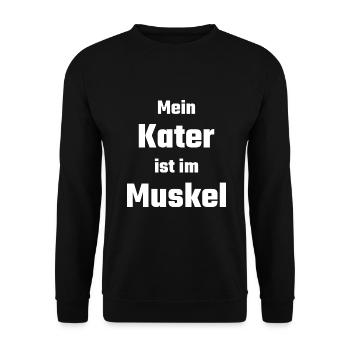 Muskelkater Sport Sportler Muskeln Training - Unisex Pullover - Schwarz - Vorne - Alina (178cm) & Michal (187cm)