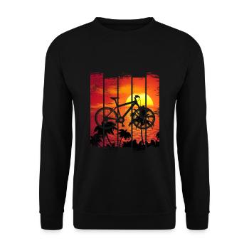 Mountainbiker Evolution - Premium Shirt - Unisex Pullover - Schwarz - Vorne - Alina (178cm) & Michal (187cm)