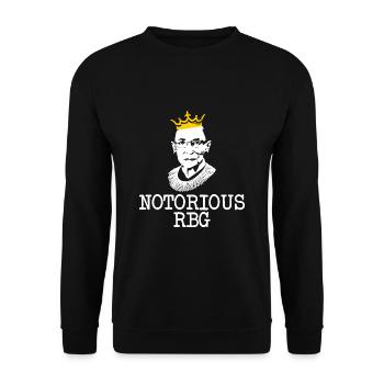 Notorious RBG Feministisches Geschenk - Unisex Pullover - Schwarz - Vorne - Alina (178cm) & Michal (187cm)