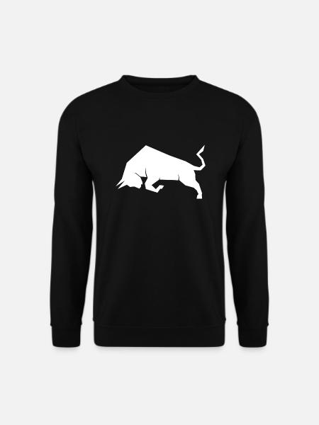 Bulle Stier Weiß Börse - Unisex Pullover - Schwarz