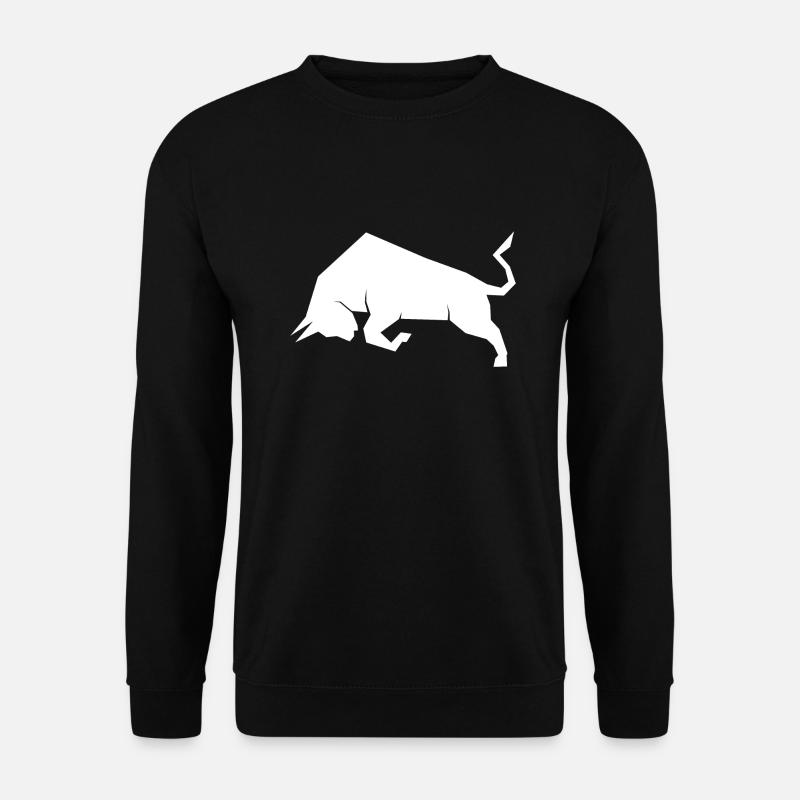 Bulle Stier Weiß Börse - Unisex Pullover - Schwarz