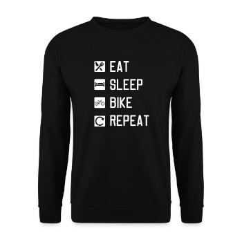 EAT SLEEP VÉLO REPEAT - Sweat-shirt Unisexe - noir - Devant - Alina (178cm) & Michal (187cm)
