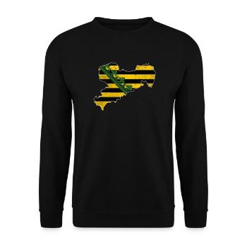 Motif logo carte de Saxe - Sweat-shirt Unisexe - noir - Devant - Alina (178cm) & Michal (187cm)