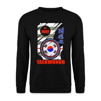 My Way Taekwondo T-shirt pour taekwondoin - Sweat-shirt Unisexe - noir - Devant - Alina (178cm) & Michal (187cm)