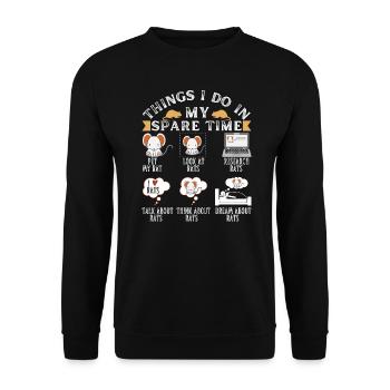 6 Things I do in my spare time pet my rat gift - Unisex Sweatshirt - black - Front - Alina (178cm) & Michal (187cm)