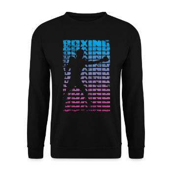 Boxing Boxeur Shadow Vintage - Sport de combat - Sweat-shirt Unisexe - noir - Devant - Alina (178cm) & Michal (187cm)