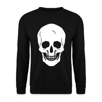 Totenkopf Tod Sterben Friedhof Schädel Halloween - Unisex Pullover - Schwarz - Vorne - Alina (178cm) & Michal (187cm)