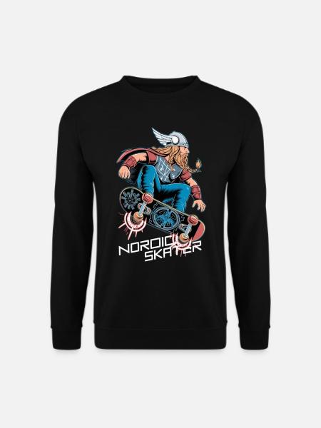 Nordic Skater Wikinger - Unisex Pullover - Schwarz