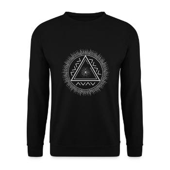 Moon spiritual geometry gothic sun - Unisex Sweatshirt - black - Front - Alina (178cm) & Michal (187cm)