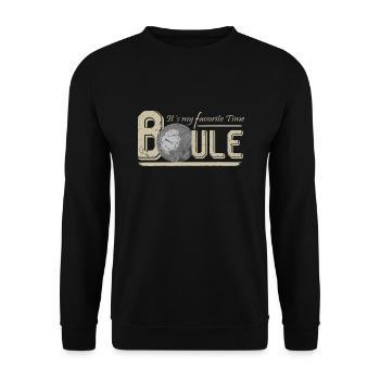 Boule...its my favorite time - Unisex Pullover - Schwarz - Vorne - Alina (178cm) & Michal (187cm)