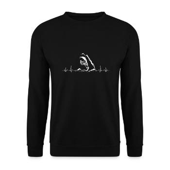 Battement de coeur de montagne d'alpiniste d'escalade - Sweat-shirt Unisexe - noir - Devant - Alina (178cm) & Michal (187cm)