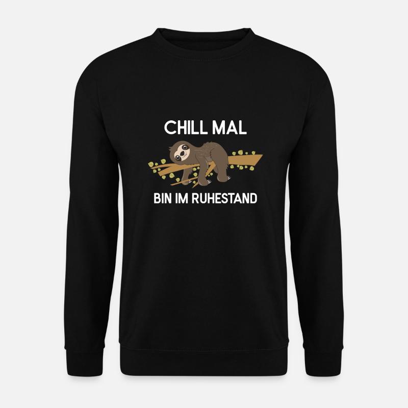 Fauler Faulenzer Relax Faultier Spruch Rente - Unisex Pullover - Schwarz